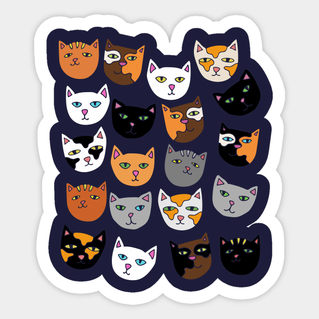 Crazy Cat Lady Pattern cats Sticker by bubbsnugg